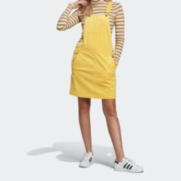 adidas Dresses & Skirts - Adidas Originals Women's Yellow Overalls CORDUROY DRESS Size XS GU2994